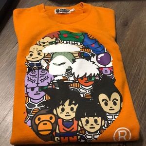 A Bathing Ape long sleeve orange dragon ball Z